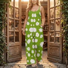 Sunara™ – Floral Wide-Leg Jumpsuit for Curves
