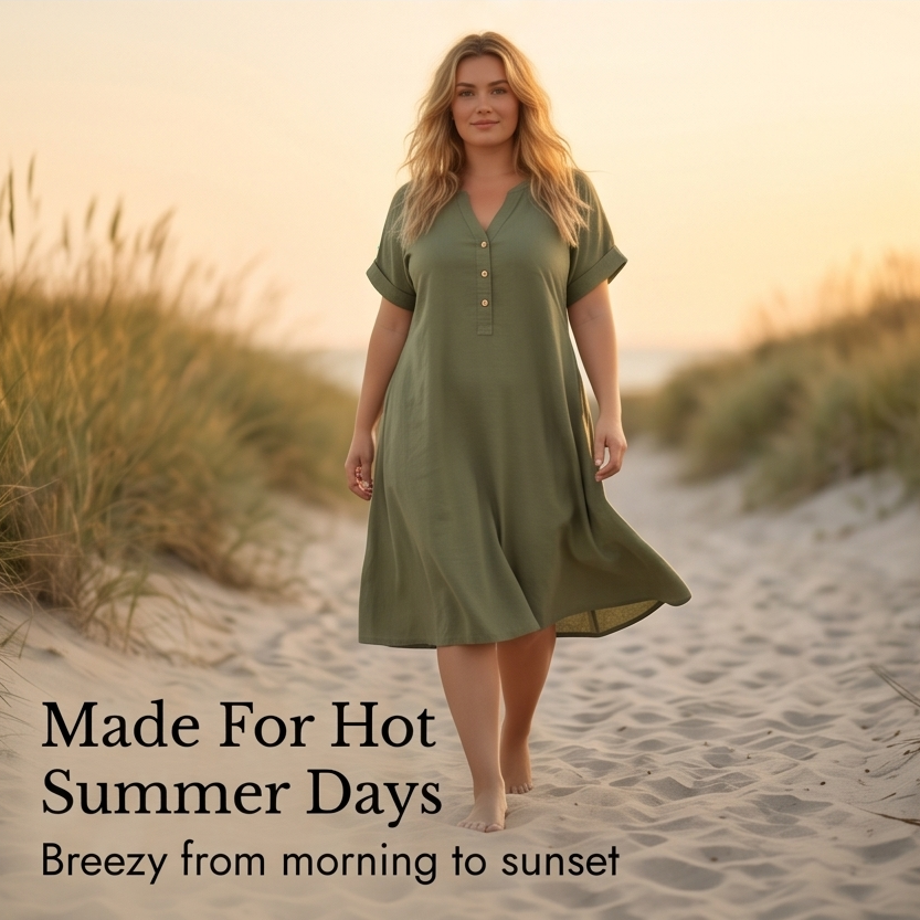 Sunhara™ – Breezy V-Neck Boho Sundress with Pockets