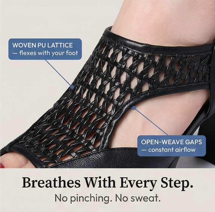 Tessara™ – Breathable Woven Summer Heel Sandals
