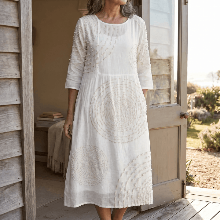 Tessara – Embossed Texture Midi Dress