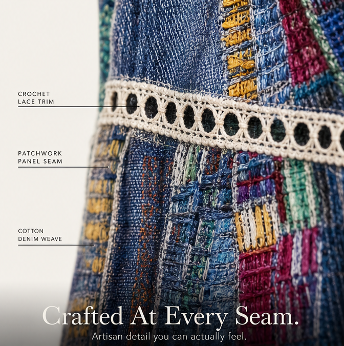 Tessara™ – Painterly Patchwork Midi Dress