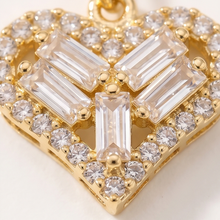 Lunavia™ Triple Heart Drop Earrings with Matching Ear Cuff