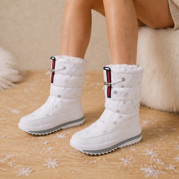 Frostelle – Snowflake-Print Plush-Lined Winter Boots