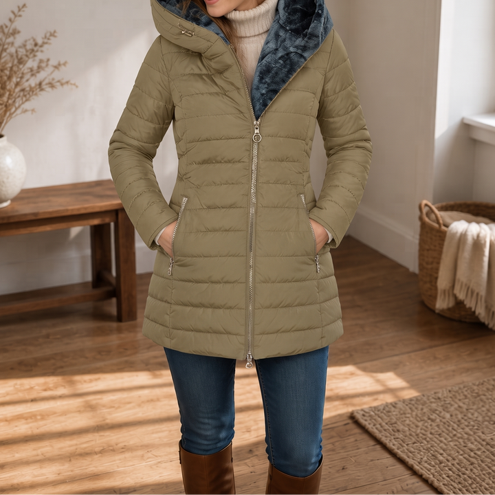 Wintervale – Plush-Lined Hooded Longline Puffer Coat