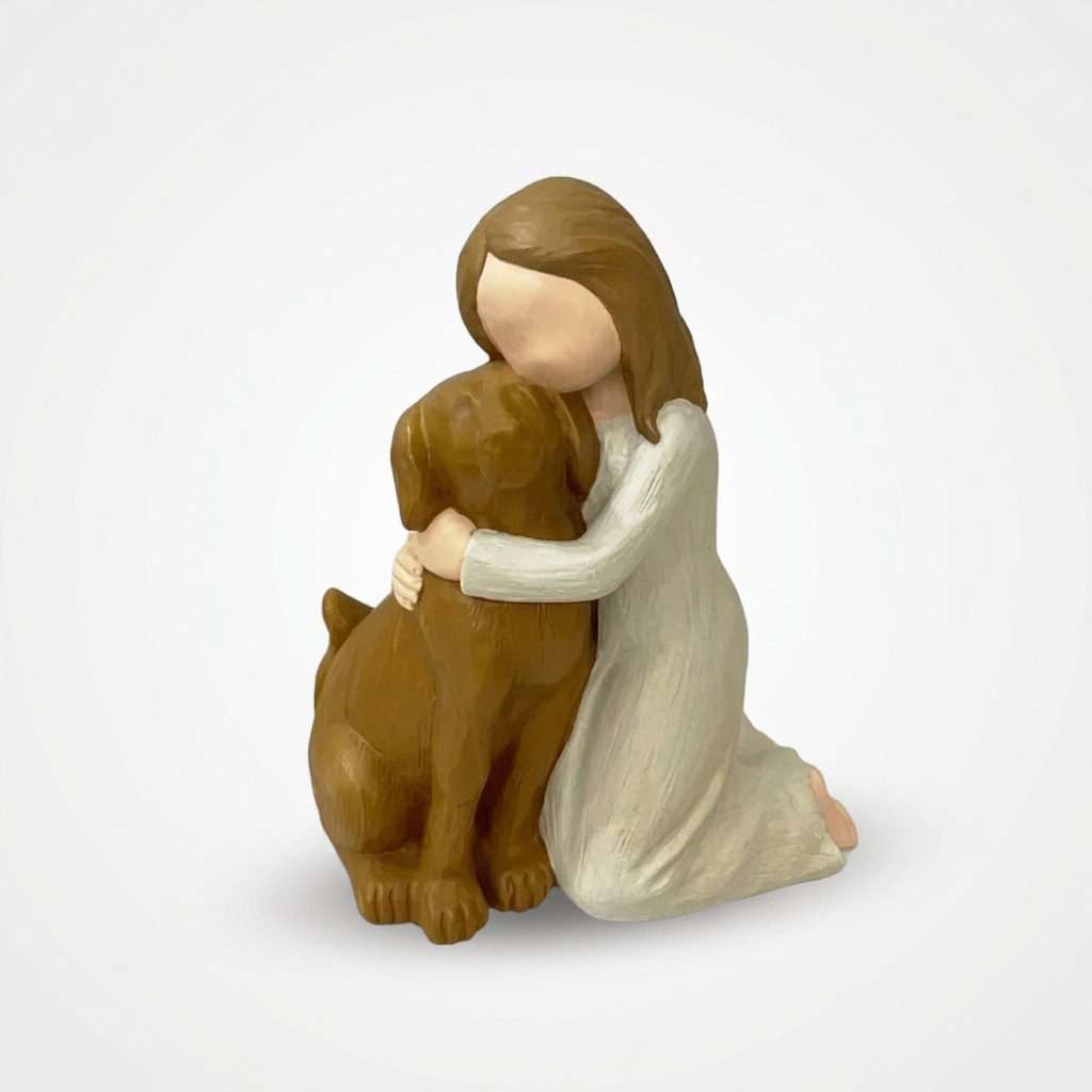 Everpaw – Girl And Dog Resin Memorial Figurine