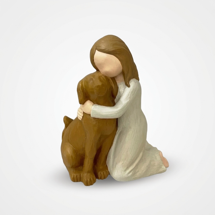 Everpaw – Girl And Dog Resin Memorial Figurine