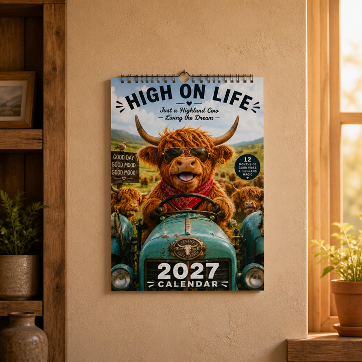 Mootsy – 2027 Highland Cow Wall Calendar