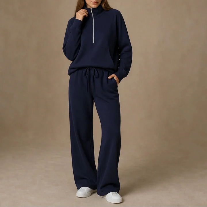 Ease & Elsewhere – Ribbed Oversized Top And Wide-Leg Pants Set