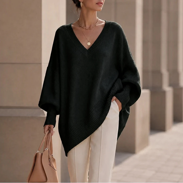 Mayfield – Oversized V-Neck Knit Sweater
