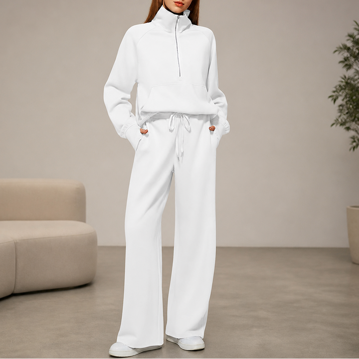 Easewell – Half-Zip Top And Wide-Leg Trouser Set