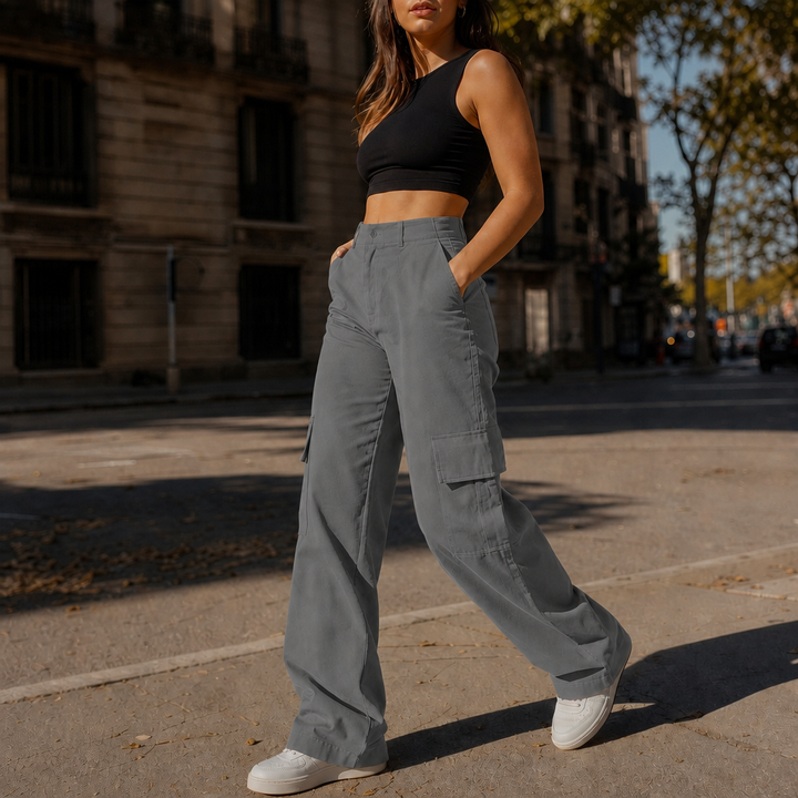 Silhoette – High-Waisted Straight-Leg Cargo Pants
