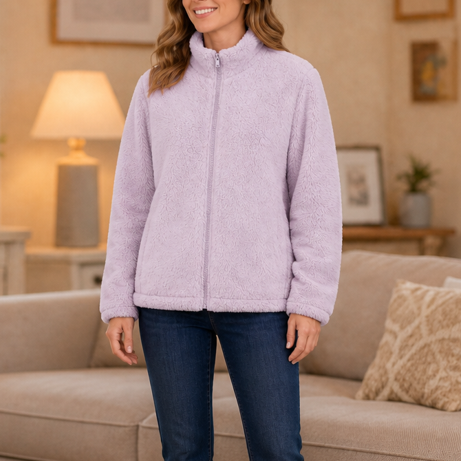 Velora – Plush Fleece Stand-Collar Jacket