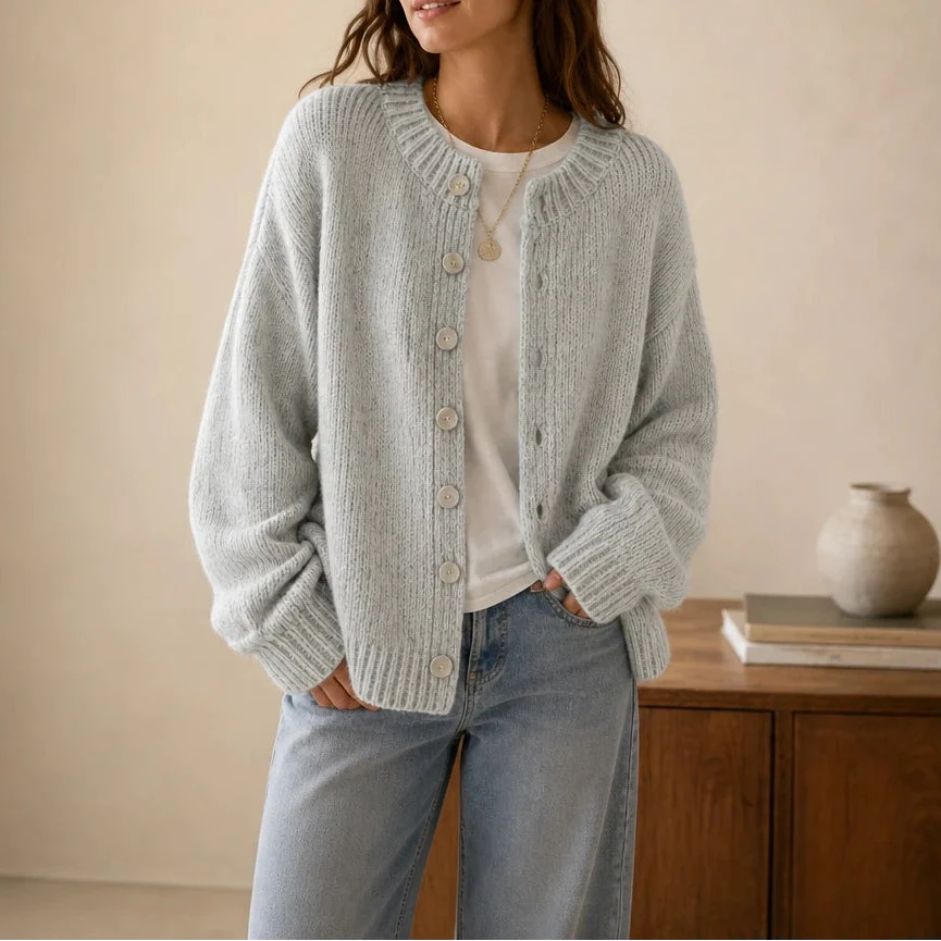 Marlowe Knit – Chunky Marled Oversized Button Cardigan