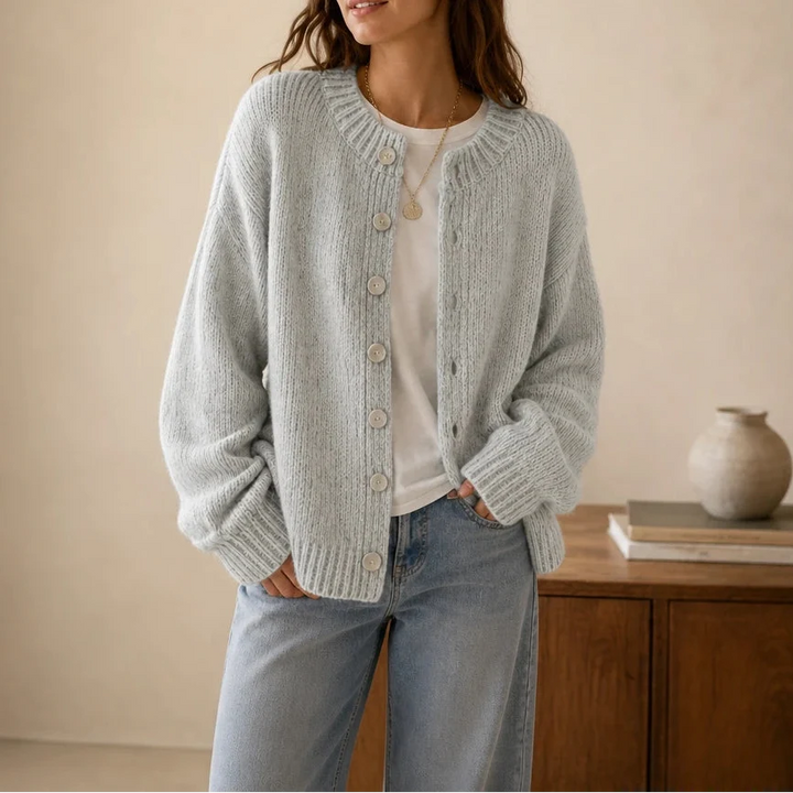 Marlowe Knit – Chunky Marled Oversized Button Cardigan