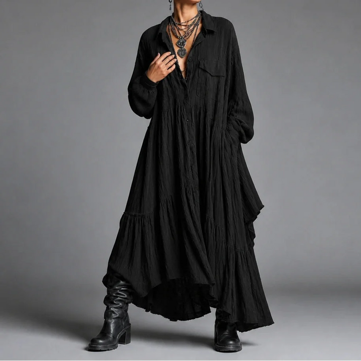 Rufflefield – Washed Ruffle Four-Pocket Shirt Dress