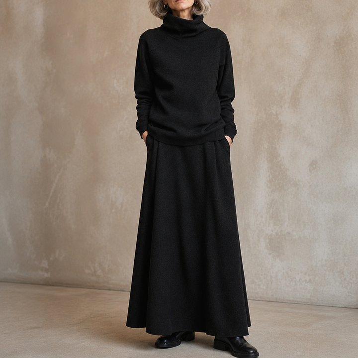 Lunelle – Turtleneck Sweater And Maxi Skirt Set