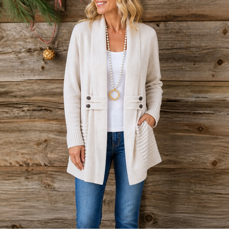 Everdrape – Textured Shawl Collar Wool-Blend Cardigan