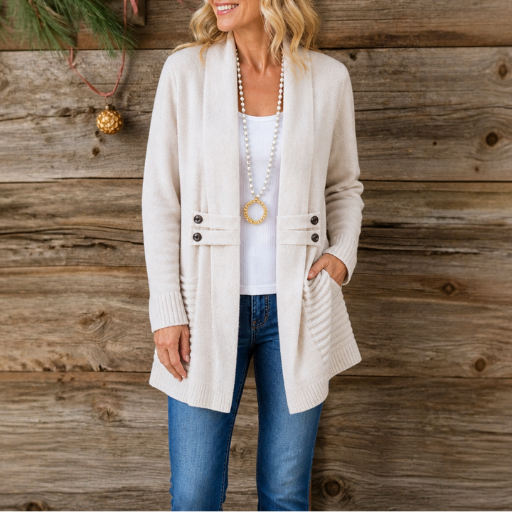 Everdrape – Textured Shawl Collar Wool-Blend Cardigan