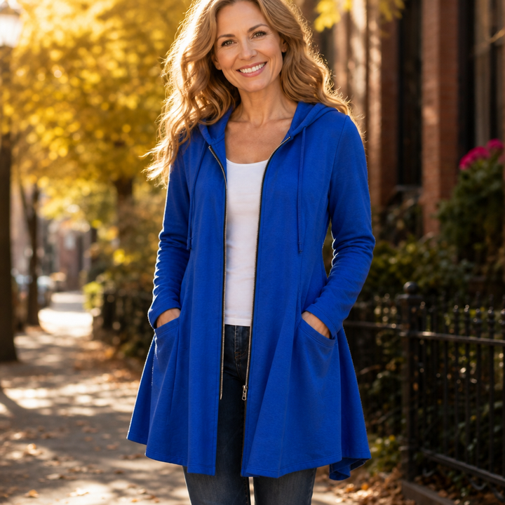 Wrapella – Hooded Longline Full-Zip Jacket
