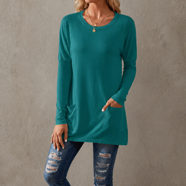 Wearbella – Relaxed Longline Crew-Neck Tunic Top