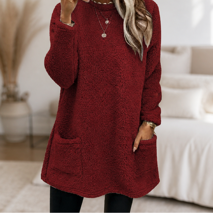 Coreheat – Brushed Fleece-Lined Longline Tunic Top