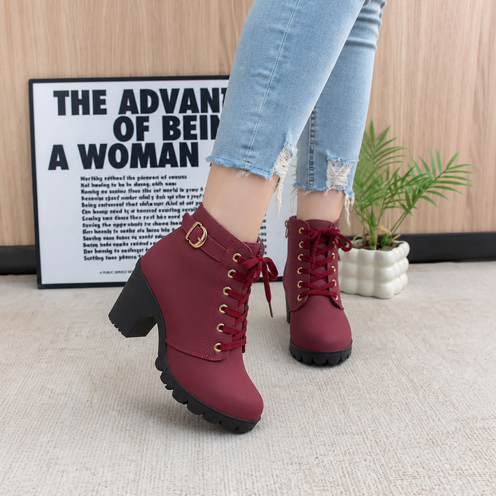 Steadē – Platform Sole Chunky Block Heel Ankle Boots