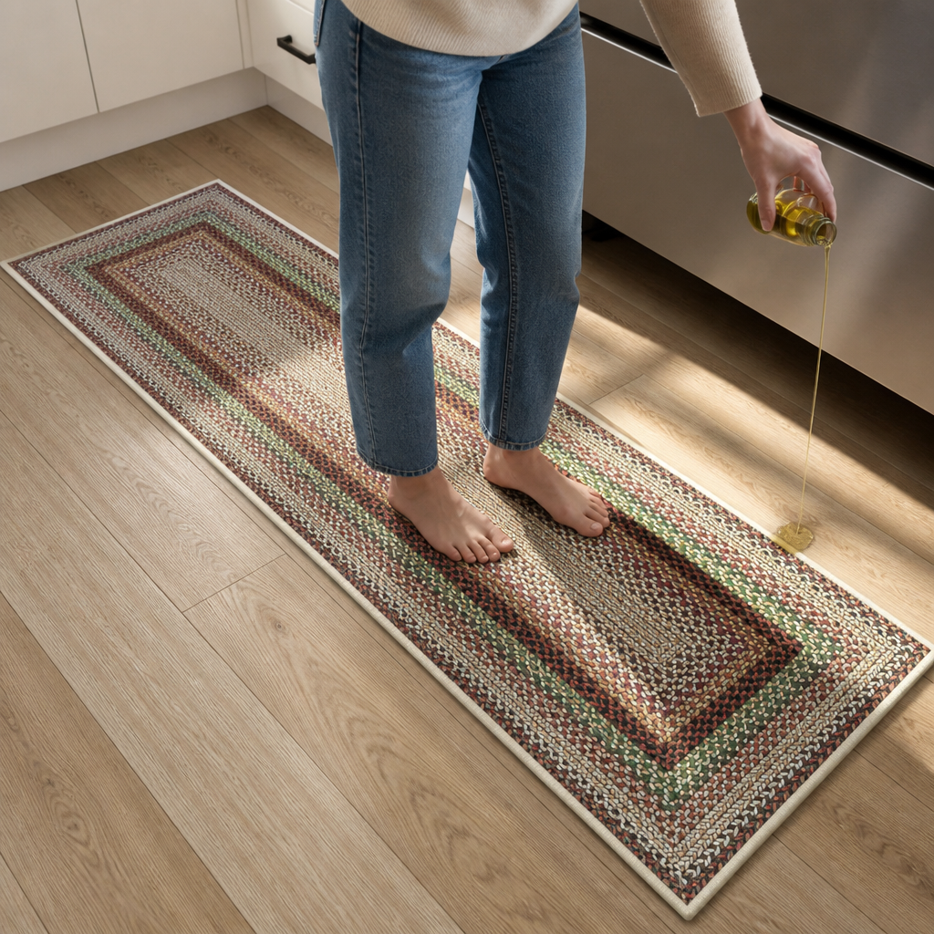 Wovenwell – Woven-Pattern Absorbent Kitchen Runner Rug