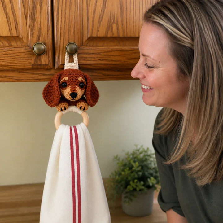 DoxieLoop – Dachshund Crochet Towel Holder Kit