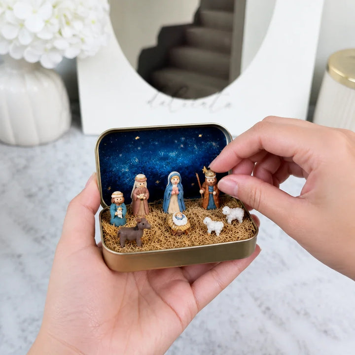 Little Bethlehem – Miniature Nativity Scene Keepsake Tin
