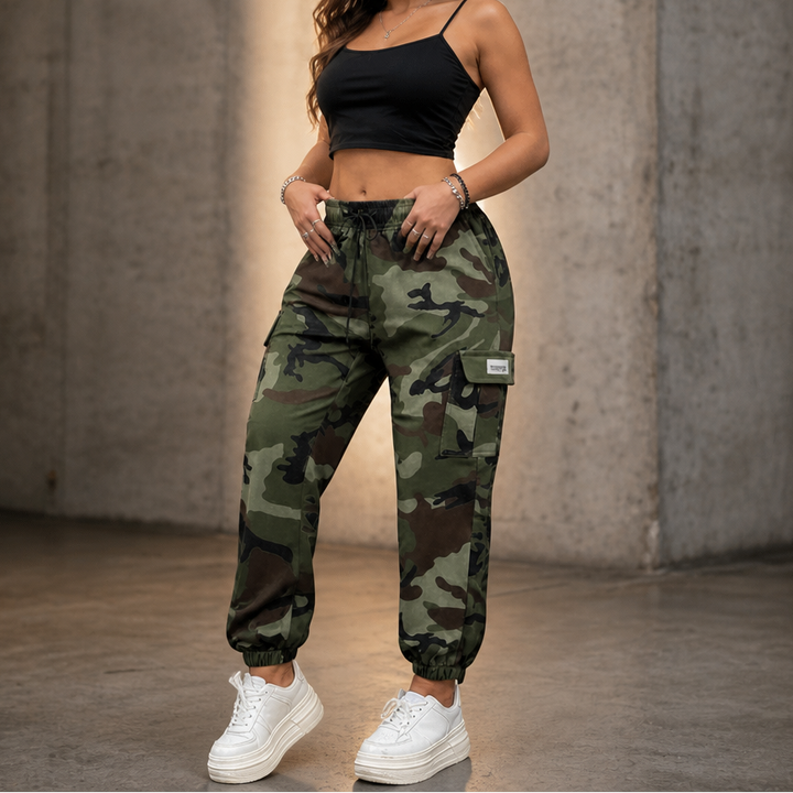 Ease Cargo – High-Waist Stretch Cargo Joggers