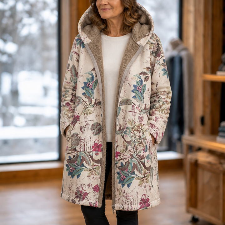 Leaf & Loom – Printed Hooded Winter Coat