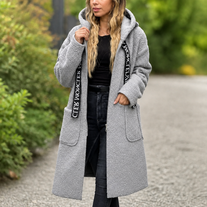Wearbella – Hooded Zip-Front Long Coat