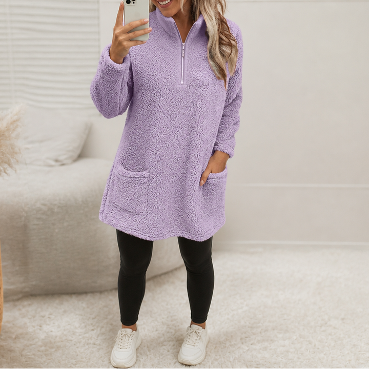 Wearlyn – Longline Half-Zip Sherpa Fleece Pullover