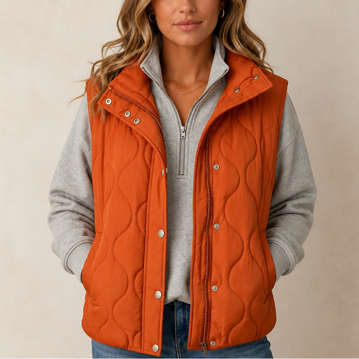 Wavelyn – Wavy Quilted Cropped Vest
