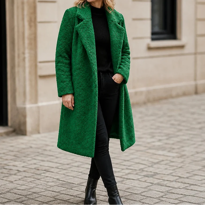 Veloura – Long Teddy Lapel Coat
