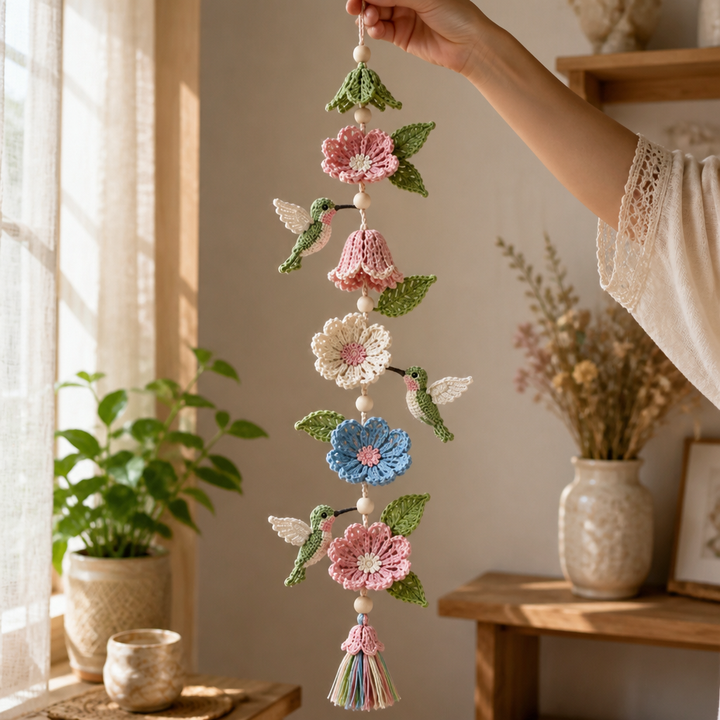 Bloomweave – Hummingbird And Flower Crochet Hanging Kit