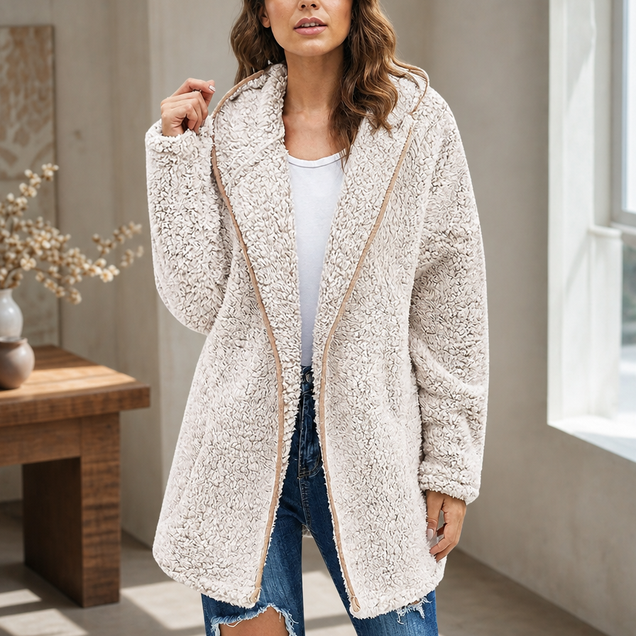 Cozyelle – Plush Hooded Cardigan