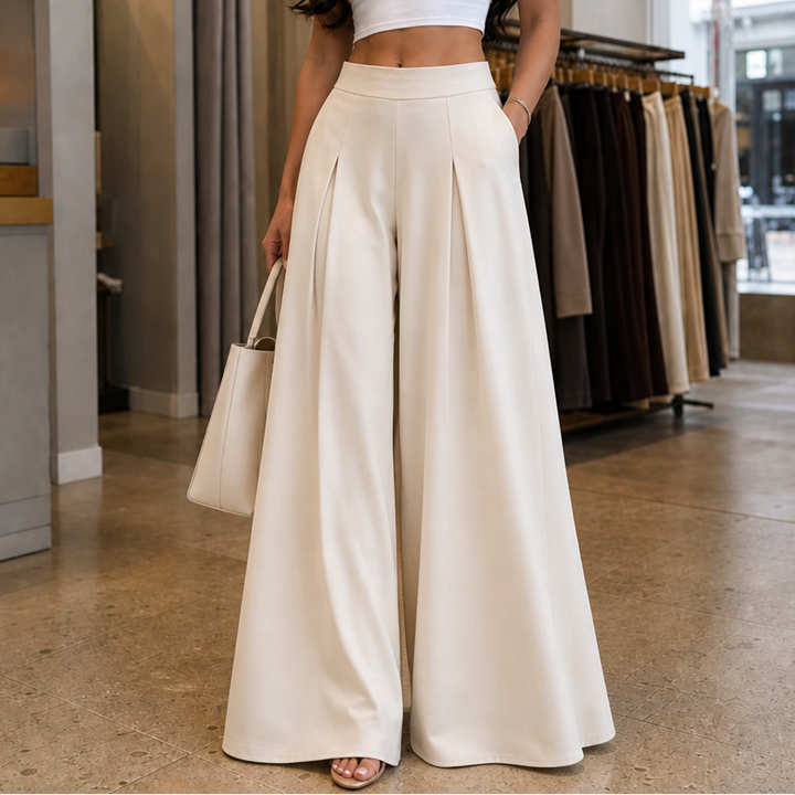 Velaform – High-Waisted Pleated Wide-Leg Trousers