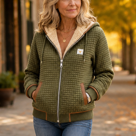 Hearthline – Waffle-Quilted Hooded Jacket
