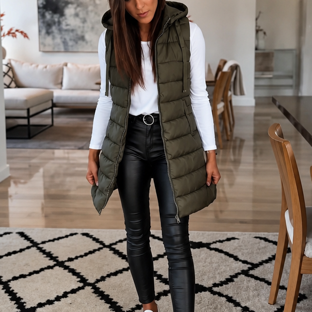Wearbella – Longline Zip-Up Puffer Vest