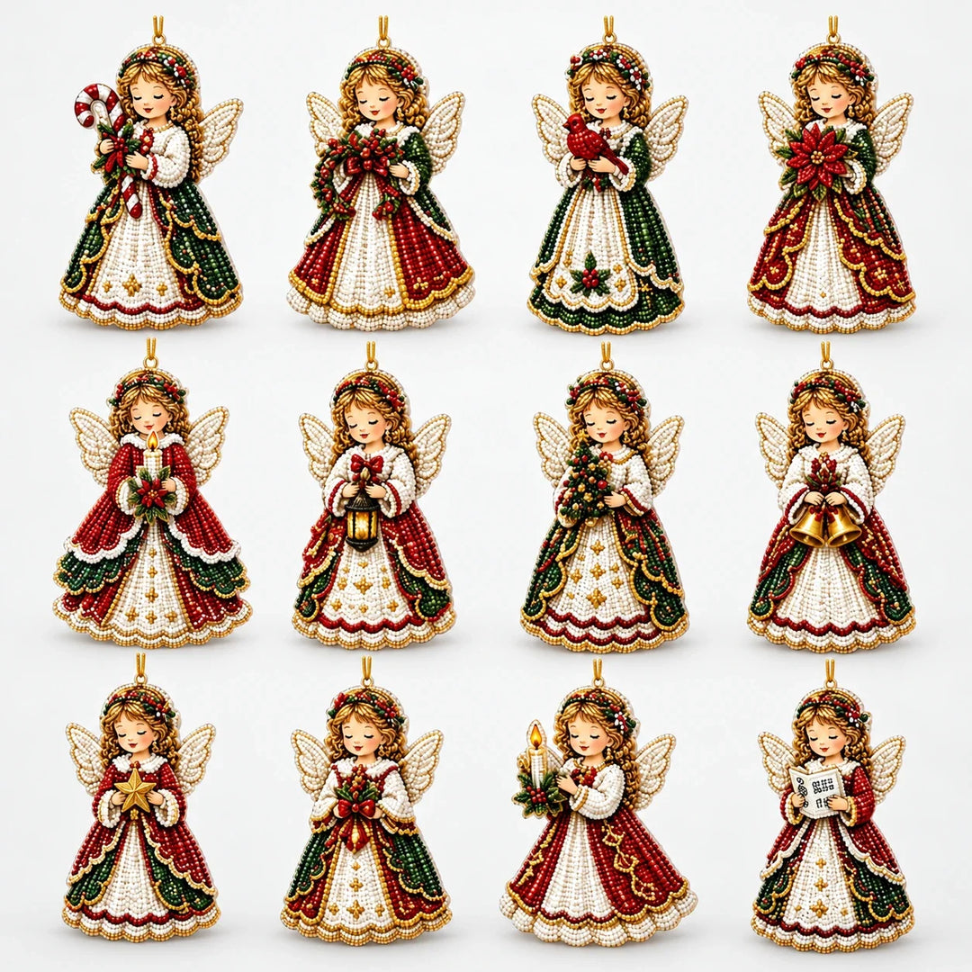 Twinklecraft – Rhinestone Angel Christmas Ornament (12 pieces)