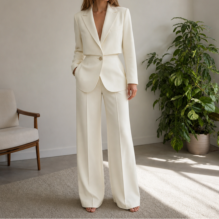 Wearbella – Notch Lapel Layered-Look Blazer And Trouser Set