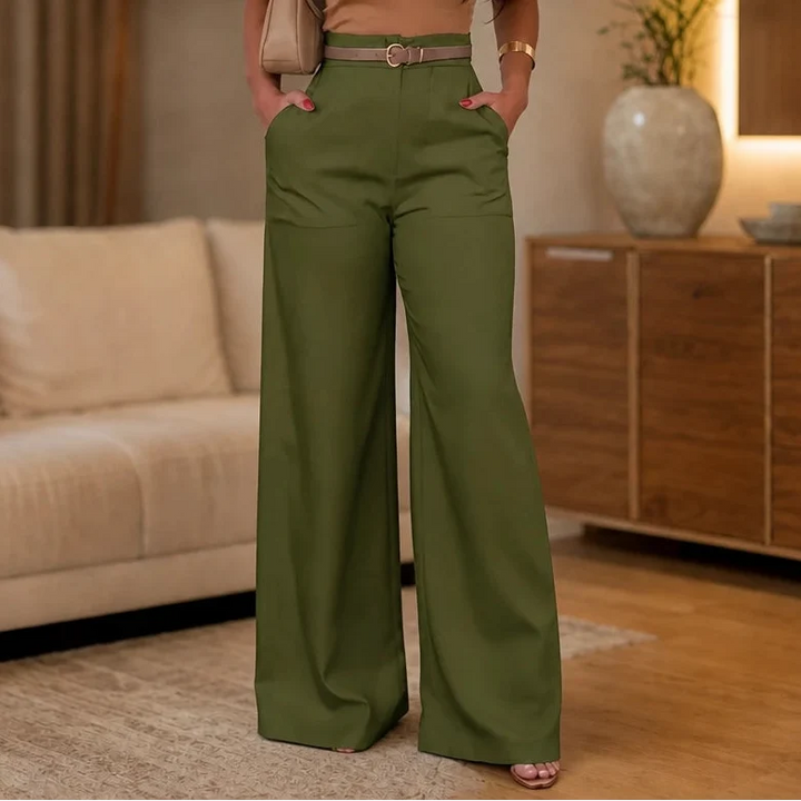 Vela Trousers – High-Waisted Wide-Leg Suit Trousers