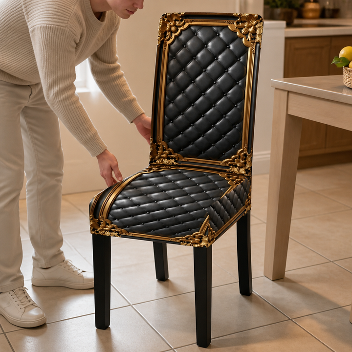 Baronova – Baroque Print Stretch Dining Chair Cover (6-pack)