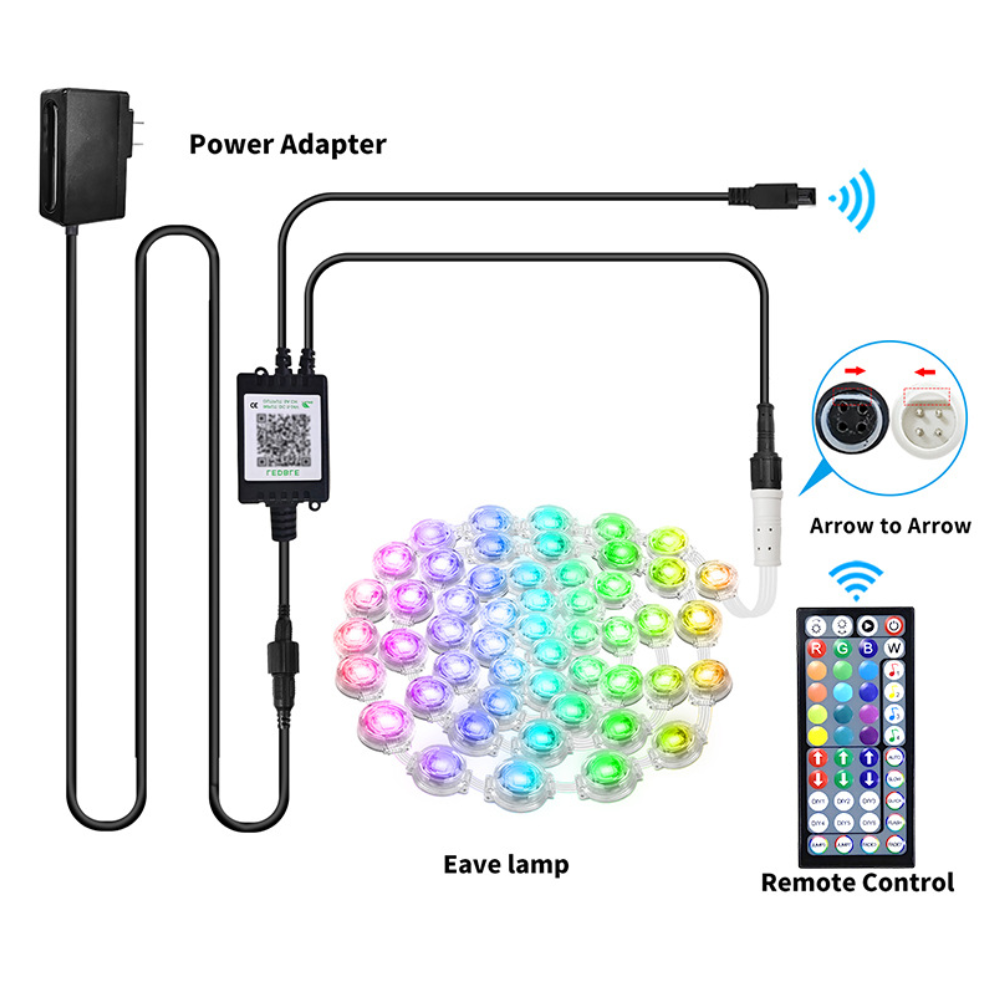 LumaLoom – App-Controlled RGB Outdoor String Lights