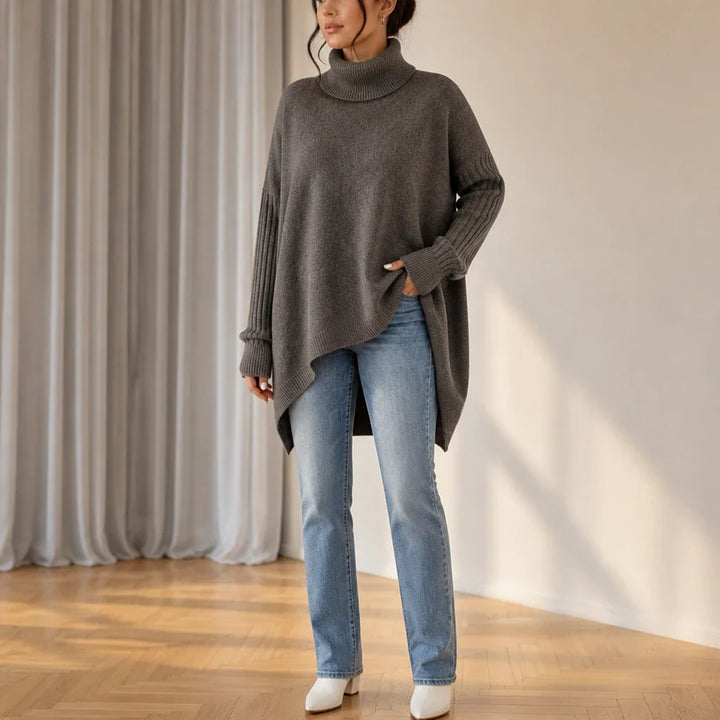 Avenza – Oversized Asymmetrical Turtleneck Sweater