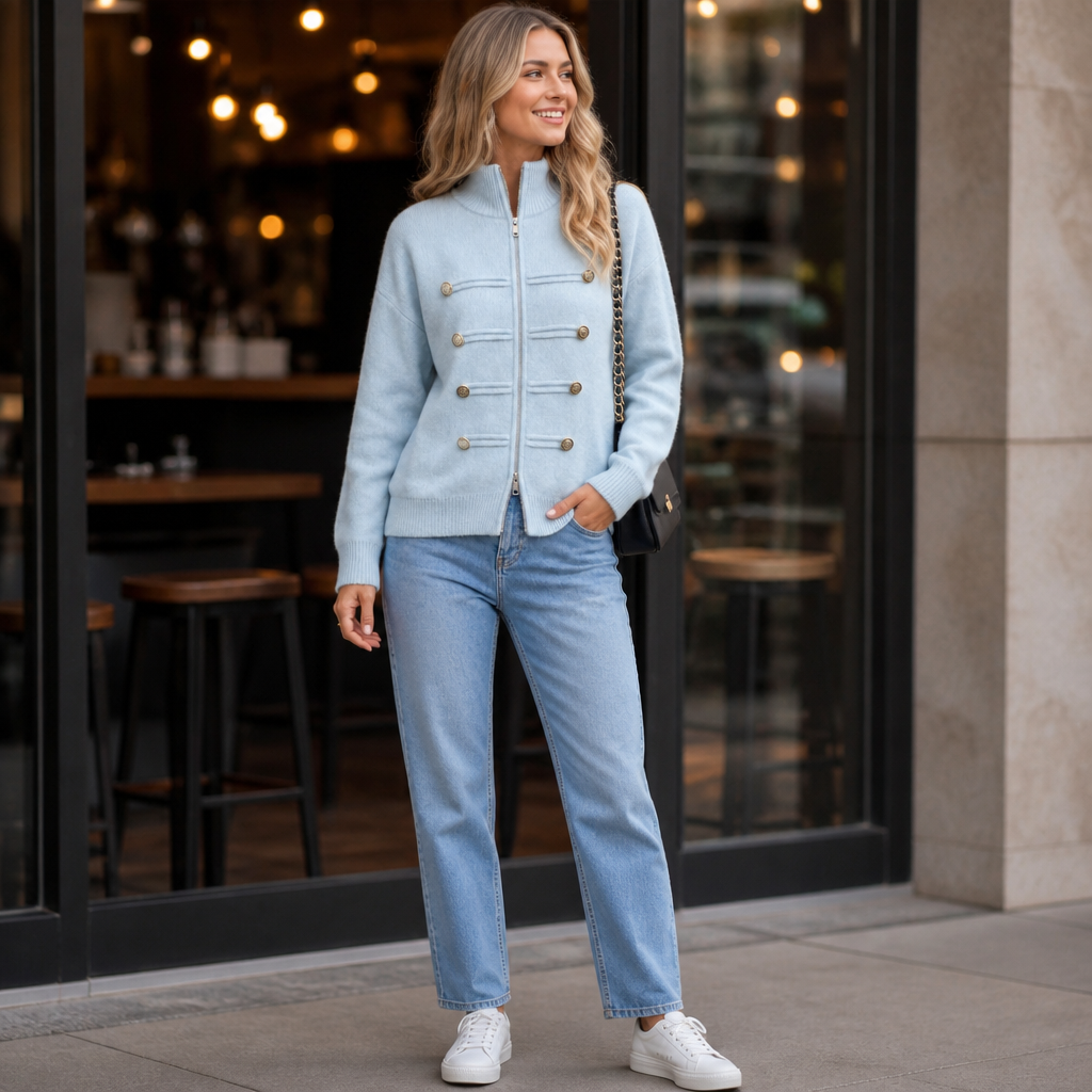 Wearbella – Double-Zip Ribbed Knit Jacket