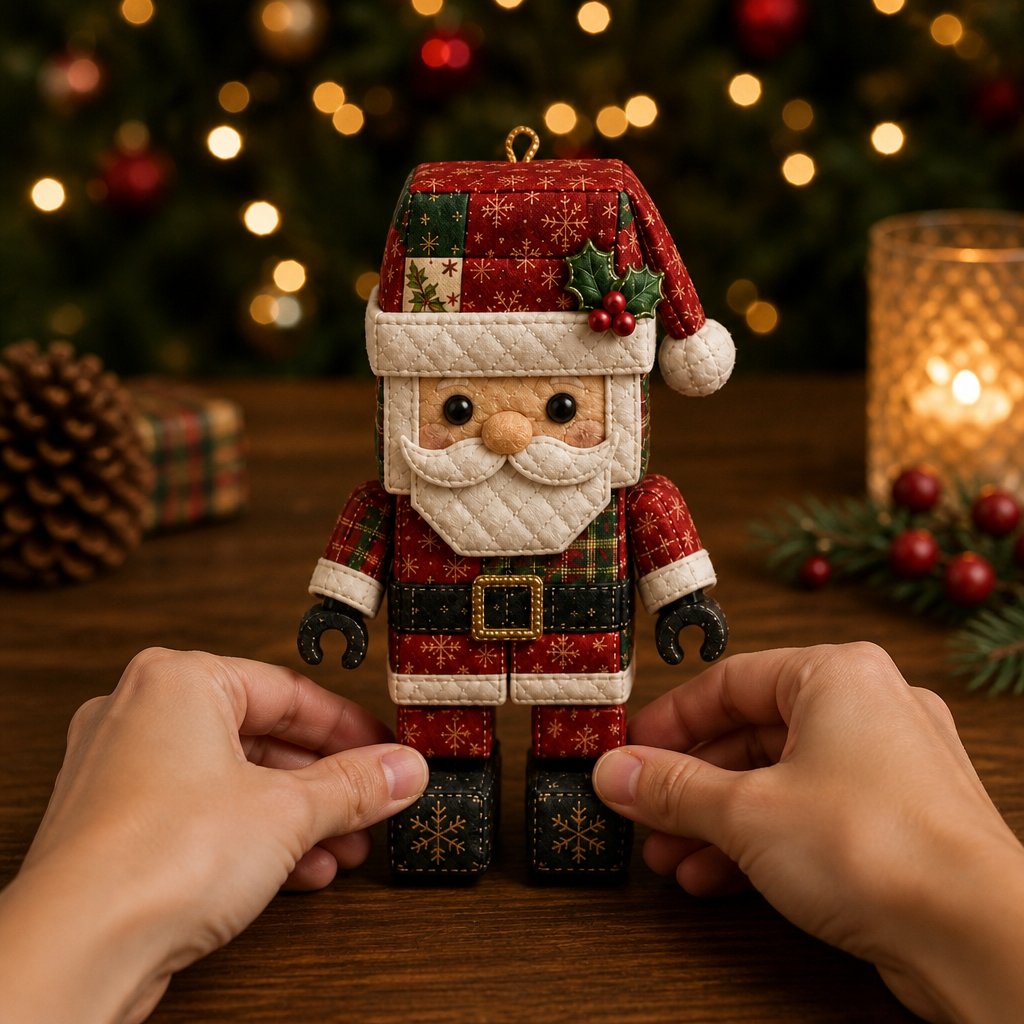 Patchtrim – No-Sew Patchwork Santa Ornament Kit