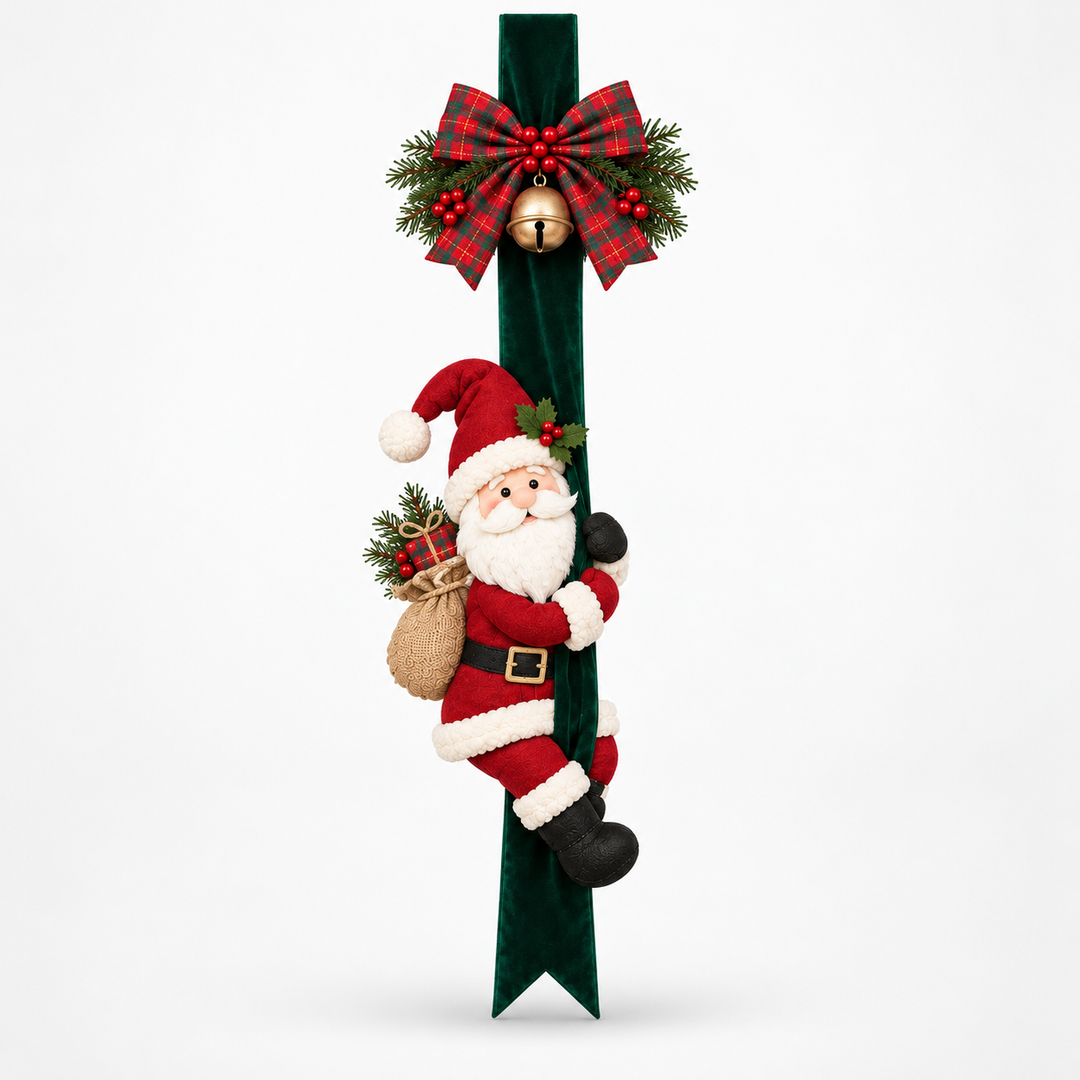 Hollyhug – 3D Santa And Reindeer Christmas Door Hanging
