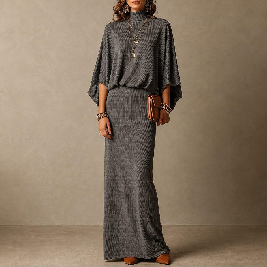 Wearbella – Batwing Sleeve Top And Long Skirt Set